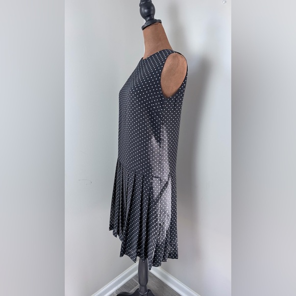 Uniqlo Vintage Black and White Polka Dot Midi Dress - Picture 3 of 13